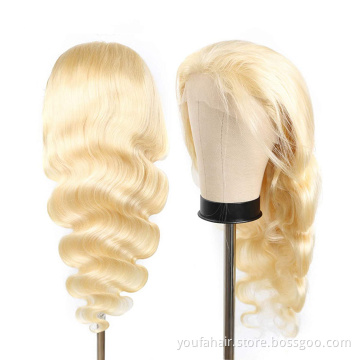 YouFa Cuticle Aligned HD Lace 613 Blonde Body Wave Virgin Brazilian Human Hair Full Lace Wig Human Hair Wigs For Black Women